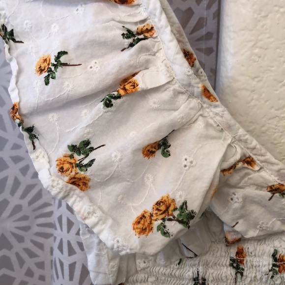 ASOS shirred waist ruffle sun top floral broderie - Picture 8 of 9